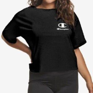 Champion Plus V Neck Tee Logo T-Shirt Black Size 2X